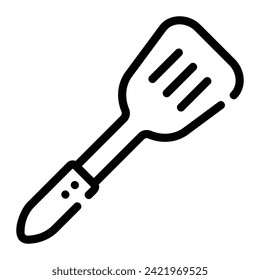spatula Line Icon Background White