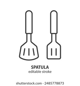 Spatula line icon. Cooking vector illustration. Editable stroke.