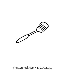 Spatula Line Icon In Flat Style Vector For Apps, UI, Websites. Black Icon Vector Illustration.