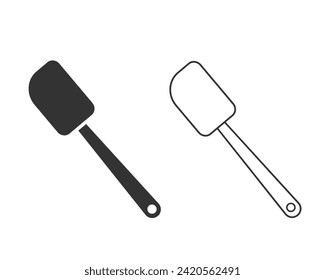 Spatula line icon set vector flat sign