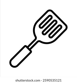 Spatula Line Vector Illustration On White Background.