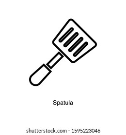 Spatula linear icon vector on white background. Black icon illustration