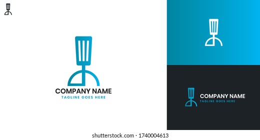 Spatula Logo - All elements on this template are editable with vector software