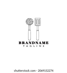 spatula logo cartoon icon design template black modern isolated vector unique