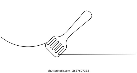 Spatula one line drawing, spatula continuous one line drawing, Continuous line drawing of spatula. Single line of spatula illustration, Continuous one kitchen