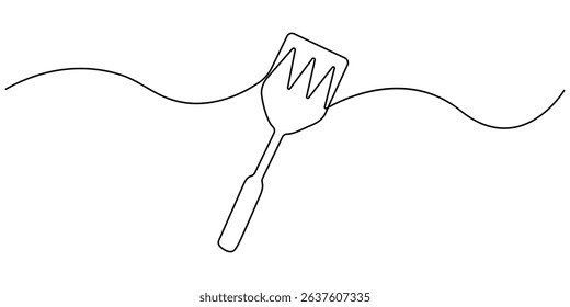 Spatula one line drawing, spatula continuous one line drawing, Continuous line drawing of spatula. Single line of spatula illustration, Continuous one kitchen