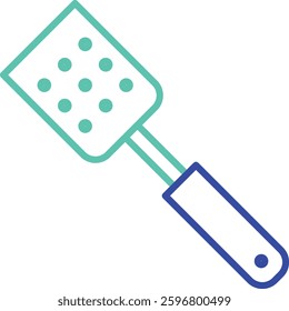 spatula outline dual color vector illustration icon design