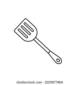 Icono de contorno de la espátula. Logo de Spatula Line Art. Ilustración vectorial