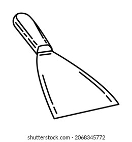 Spatula Teil des handgezeichneten Werkstoffes und Ausrüstungsgegenstands des Auftragnehmers Bildsatz Vektorgrafik.