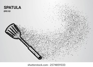 Spatula of particles. Spatula consists of small circles. Vector illustration.