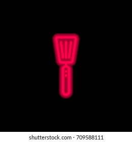 Spatula red glowing neon ui ux icon. Glowing sign logo vector