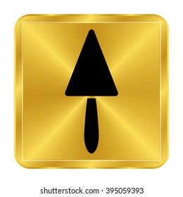spatula repair - black vector icon;  gold button