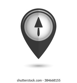 spatula repair - vector icon;  black map pointer