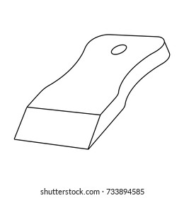 spatula, rubber vector icon on white background, icon, line, tool