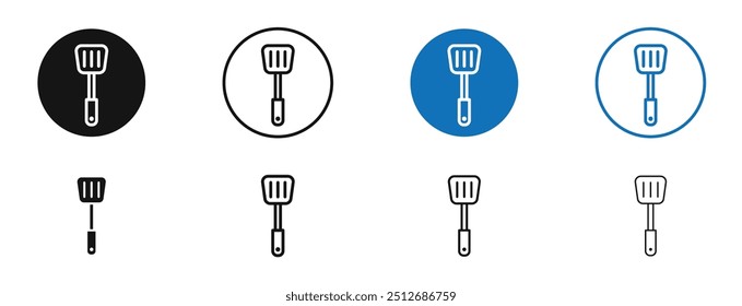 Spatula in set in black and blue color