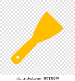 Spatula sign illustration. Vector. Amber icon on transparent background.