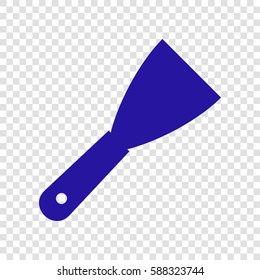 Spatula sign illustration. Vector. Blue icon on transparent background.