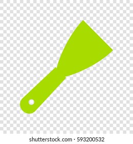 Spatula sign illustration. Vector. Chartreuse icon on transparent background.