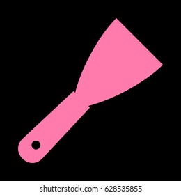 Spatula sign illustration. Vector. Pink icon on black background.