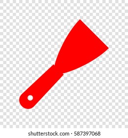 Spatula sign illustration. Vector. Red icon on transparent background.