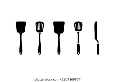 Spatula Silhouette Vector Collection Set