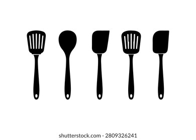 Spatula Silhouette Vector Icon Collection Set