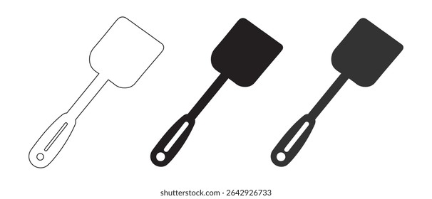 espátula silhueta vetor ilustração preto e branco.
