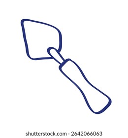 Spatula sketch. Construction tool. Color vector instrument illustration