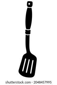 Spatula skimmer, spatula - vector silhouette illustration for pictogram or icon. spatula - Kitchen tool - element for logo or sign. Kitchenware