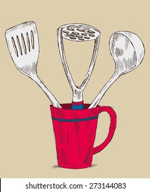 spatula, soup ladle,masher potato