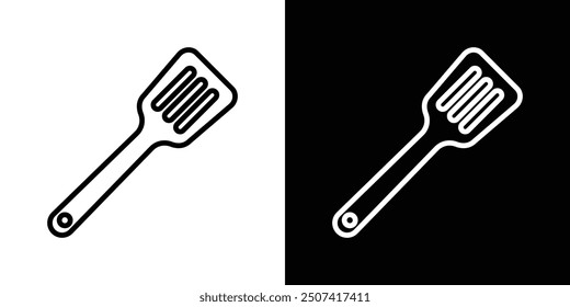 Spatula thin line vector icon set.