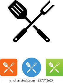 Spatula And Tongs Icon