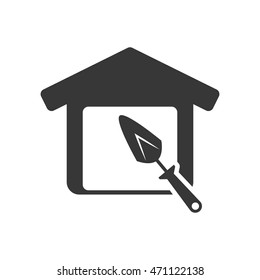 spatula tool house home repair construction silhouette icon. Flat and Isolated design. Vector illustration