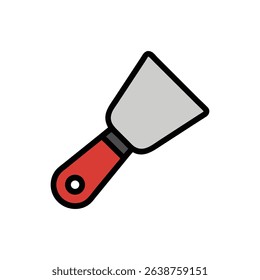 Spatula tool illustration on White backdrop for construction themes