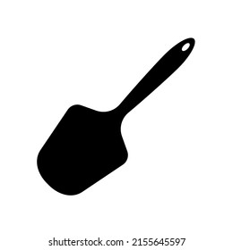 Spatula toy icon. Black shovel icon. Childrens sand toy. Vector illustration. Children plastic toy.