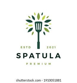spatula tree leaf kitchen logo vector icon illustration