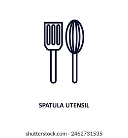 spatula utensil outline icon.  Thin line icon from bistro and restaurant collection. Editable vector isolated on white background