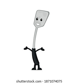 spatula vector character with hands and feet with cheerful expressions