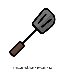 Spatula vector color icon isolated on white background. Spatula color icon for infographic, website or app.