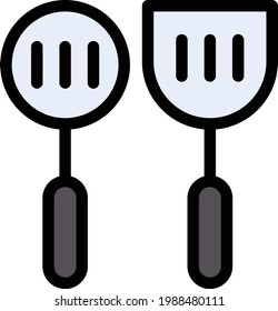 spatula vector color line icon