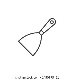 Spatula vector concept outline icon or sign on white background