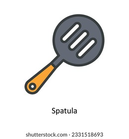 Spatula Vector   Fill outline Icon Design illustration. Kitchen and home  Symbol on White background EPS 10 File