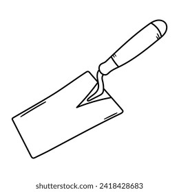 Spatula Vektorsymbol im Doodle-Stil. Symbol in einfachem Design. Cartoon-Objekt, handgezeichnet einzeln auf weißem Hintergrund.