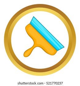 Spatula vector icon in golden circle, cartoon style isolated on white background