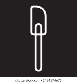 Spatula vector icon on black background.