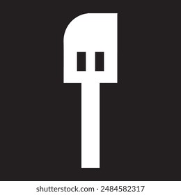 Spatula vector icon on black background.