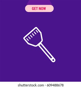 Spatula Vector Icon, The outlined symbol of spactula on the blue background. Simple, modern flat vector illustration for mobile app, website or desktop app  