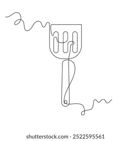 spatula vector illustration. line art, one continuous line, simple, hand drawn and sketch style. for icons, symbols, signs or logos