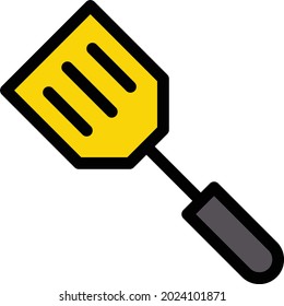 spatula vector line colour icon