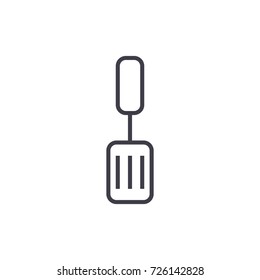 spatula vector line icon, sign, illustration on background, editable strokes